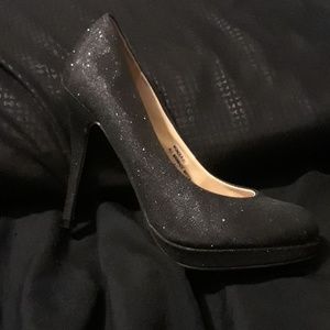 Black sparkly high heels